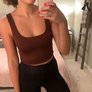 Brown/Red Crop top / Short sleeves tank top